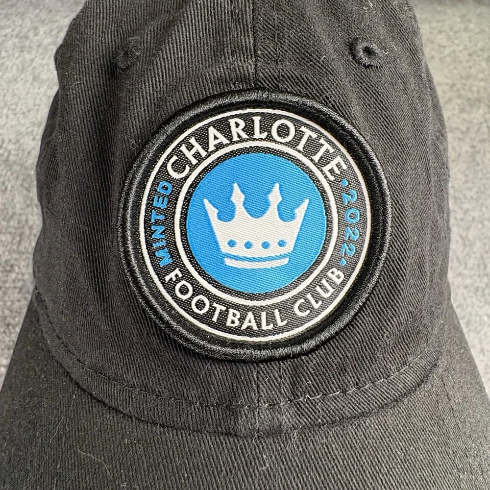 Charlotte FC New Era Hat & Ruffneck Scarf Set Black Blue MLS Soccer Adjustable